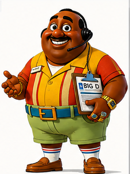 Big D — approved P.O.O.R.S. character art